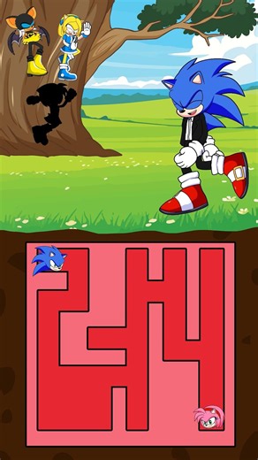 Who Will be saved the Maze?! Sonic Vs Shadow Vs Knuckles | Sonic 2