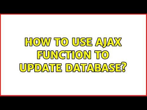 How to use ajax function to update database?