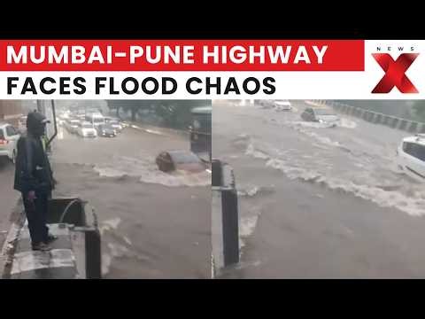 Mumbai-Pune Highway Hit By Waterlogging, Traffic Curbs Imposed | Latest News | NewsX