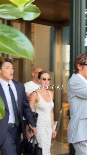 j-hope looks effortlessly striking on his way to the Louis Vuitton show.