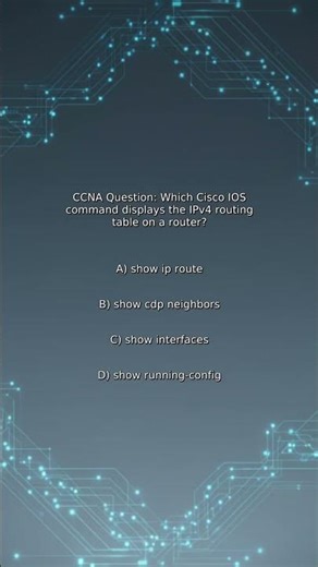 CCNA Quiz: Which Cisco IOS command displays the IPv4 routing table on a router?