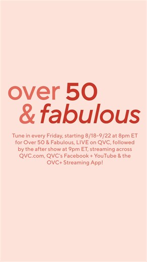 It's time to get real about the real stuff, more often!😉👏 Join @mallyroncal and some of your favorite QVC Program Hosts & fabulous friends for the return of our weekly series LIVE on QVC, Over 50 and Fabulous!✨💗 Be FIERCE and FABULOUS every Friday, starting 8/18 - 9/22 at 8pm ET on-air, followed by the after show livestream at 9pm ET, streaming across QVC.com, QVC's Facebook YouTube & the QVC Streaming App! #Over50andFabulous #LoveQVC