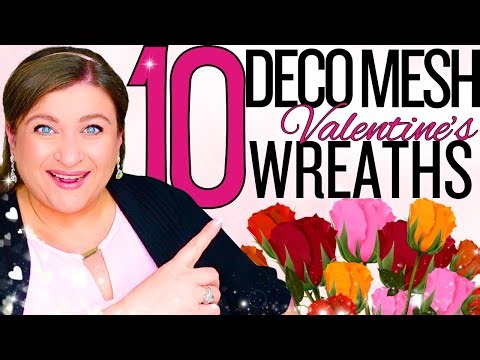 10 Valentine Deco Mesh Wreaths Bubble Pouf Ruffle Curly!