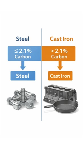 The Iron–Carbon (Fe–C) phase diagram is the foundation of metallurgy and steel engineering. In this short video, you’ll learn how carbon percentage and temperature control the phases of iron—ferrite, austenite, cementite, and pearlite. We also explain the difference between steel and cast iron, and why the eutectoid point at 0.76% carbon and 727°C is so important for heat treatment. Perfect for mechanical engineering students, welders, and anyone learning materials science. #MechanicalEngineerin