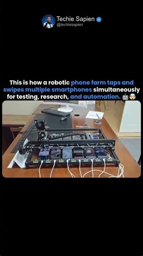 Inside a Robotic Phone Farm: How Automated Robots Control Multiple Smartphones at Once 🤖📱