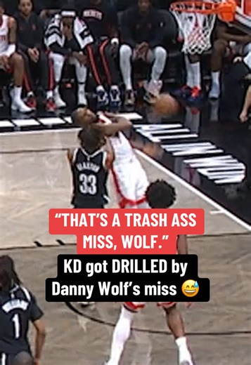 Kevin Durant Reacts to Missed Shot by Danny Wolf
