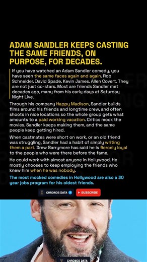 Adam Sandler Has Quietly Paid His Friends For 30 Years