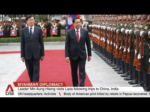 Myanmar leader Min Aung Hlaing visits Laos in first trip to an ASEAN member state