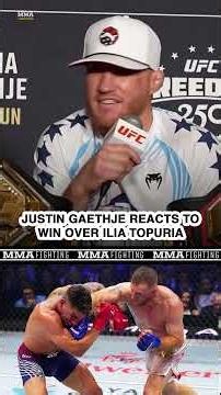 Justin Gaethje REACTS to his title win over Ilia Topuria at #UFCWhiteHouse