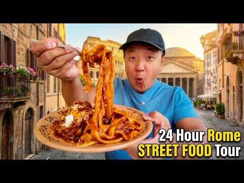 24 Hour ITALIAN STREET FOOD Tour in Rome Italy | BEST EATS & Hidden Local Gems