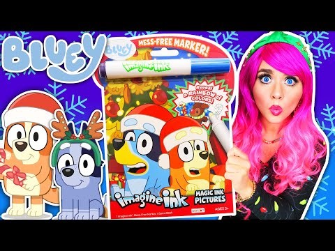 Coloring Bluey Christmas Imagine Ink Coloring Book | Bluey Holiday Magic Ink Activity & Game Book