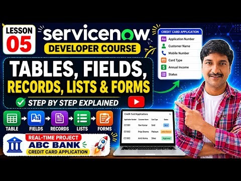 ServiceNow Developer Course | Lesson 5 | Tables, Fields, Records, Lists & Forms