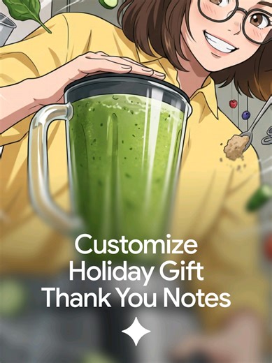 It's officially thank-you writing time. Make them heartwarming, animated, or even a meme with Nano Banana Pro in Gemini. Tell it the vibe you want and spare no detail. Set the scene, include personalized messaging, even feature the gift you received in the image. #googlegeminiai #googlegemini #giftcard #nanobanana
