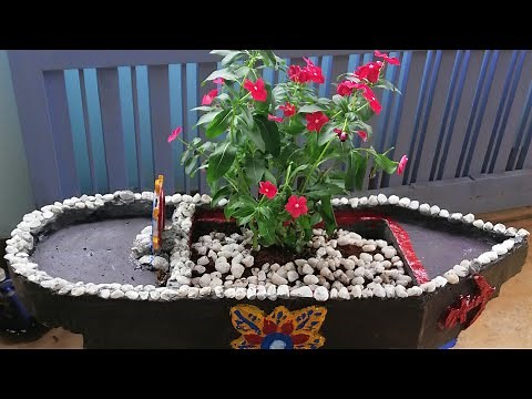 DIY - Beautiful simple boat-shaped flower pots at home.
