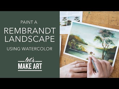 Rembrandt Inspired Landscape | Watercolor Painting by Sarah Cray of Let's Make Art