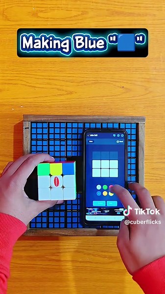 Making Blue Berry 🟦 On Rubiks Cube Mosaic #rubikscube #cubemosaic #blueberry