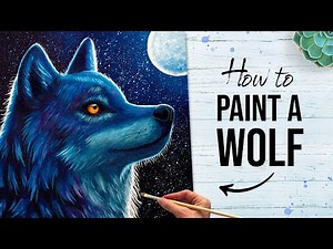 How to Paint a Wolf in Acrylics | Colorful Wolf Art Tutorial