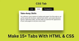 Make 15  Tabs With HTML & CSS