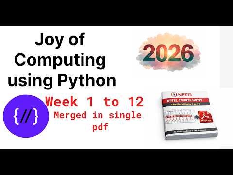 Joy of Computing Using Python 2026 | All Weekly Quiz (Week 1–12) Combined PDF