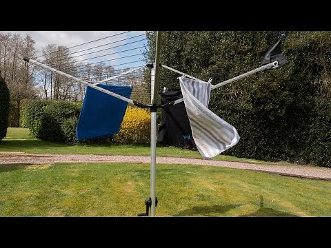 Crank Handle Fully Open and Close - 60m Rotary Airer - Outdoor Rotary Washing Line.