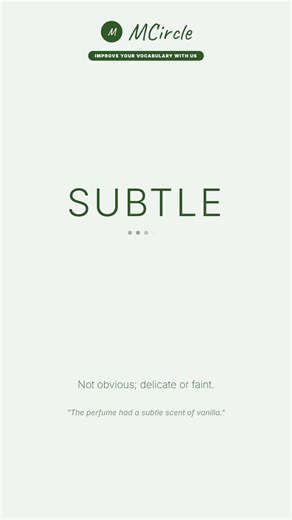 Learn English: What is Subtle? | Vocabulary Shorts