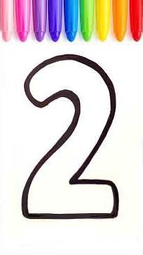Learn Numbers with Drawing, Coloring & Counting | Number 2 for Kids 🍦🍦 #Shorts