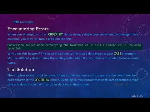 Solving SQL ORDER BY Challenges with Advanced Case Statements