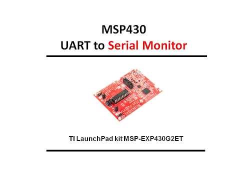 MSP430 UART to Serial Monitor on PC