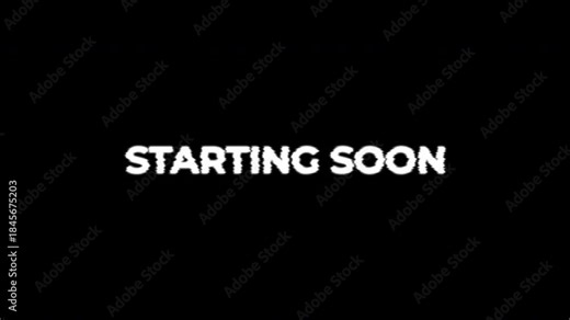 Stream starting soon live stream broadcast screen overlay countdown ideal for pre-show screens, twitch, youtube, and other streaming platforms before an event begins. 4k Glitch