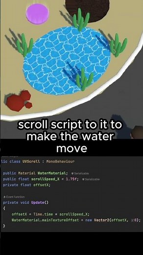 Make a Material/Texture move in Unity.