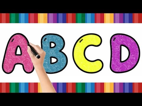 ABC Coloring pages for kids with Happy brain kids learning