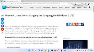 Prevent Users from changing the Language in Windows 11