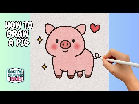 How to Draw a Pig - Cute Pig Drawing Tutorial Step by Step
