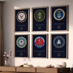 U.S. Armed Forces Posters, Military Wall Art, Army, Navy, Space, Air Force, Coast Guard, National Guard Poster Bundle, Patriot Gift Set - Etsy