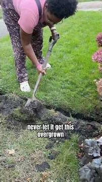 Using a Half moon Edger on the front flowerbeds last fall in to prep for spring￼! #gardening #edger