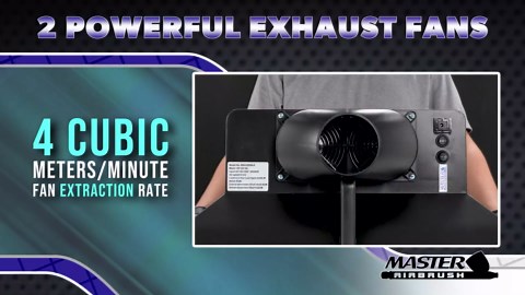 Master Airbrush Large Portable Airbrush Spray Booth Station with LED Lights, 25W Fan, Turntable & 6' Exhaust Hose, 22.25"x19"x14" Hobby Airbrush Booth for Painting, Models, Arts, Crafts, Cakes