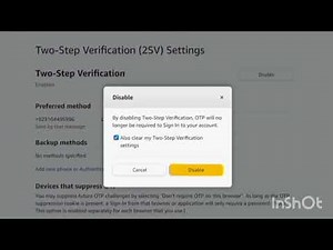 how to disable 2 STEP VERIFICATION on seller central account