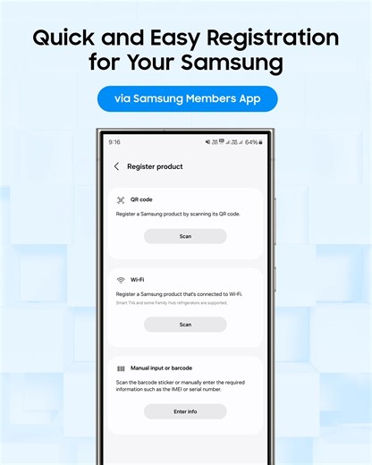 Ensure you’re getting the most from your Samsung product by registering today! By completing the registration, you’ll gain access to exclusive benefits, personalized support, and stay up-to-date with the latest features and updates. Register now and enjoy all the rewards! Learn more here: smsng.co/DeviceReg-FB918 | Samsung