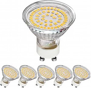 GU10 LED Light Bulbs 5W,Naturally White 4000K,500LM,110-220V,120°Wide Angle,Replaces 50W Halogen Lamps,GU10 Bi-Pin Base LED Spotlight,6 Pack