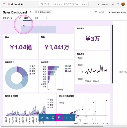 データアナリティクス編06_Databricks AI/BI Dashboardのフィルターを作成 #databricks #aibi #filter #shorts #dashboard