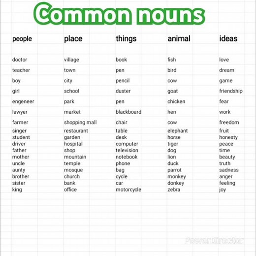 list of Common noun #common nouns examples #make a list of common noun #commonnoun #noun#vocabulary