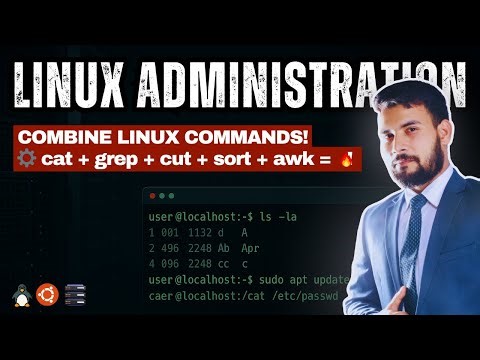 #12 Combine Multiple Commands with Pipe | cat, grep, cut, sort, awk Explained | Linux Administration