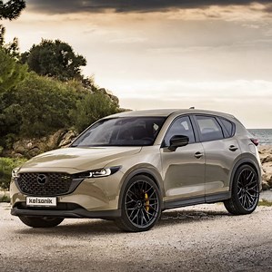 2022 Mazda CX-5 Rendered With Black Accents, Lowered Suspension and Custom Wheels