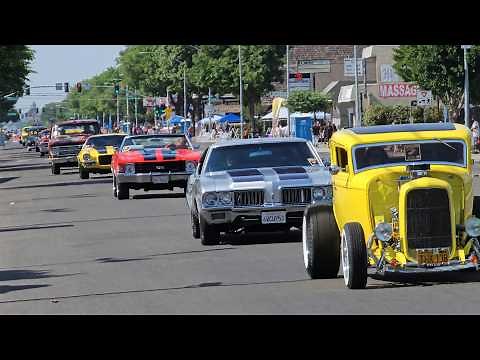 American Graffiti festival 50th anniversary car show parade classic cars hot rods old school trucks