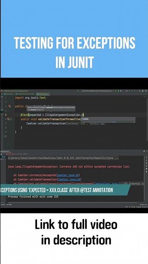 How to test for Exceptions with JUnit