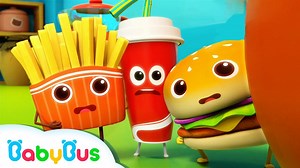 902K views · 25K reactions | Hamburger and His Friends | Food Song | Nursery Rhymes | Kids Songs | Kids Cartoon | BabyBus | Facebook
