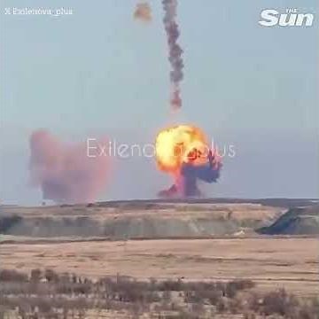 Moment Russian missile test goes horribly wrong as rocket flips and crashes in huge explosion