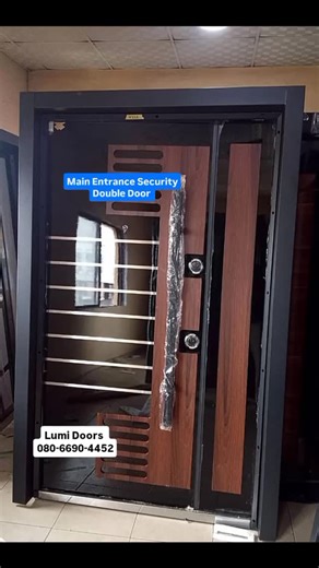 ‎Turkey security Double Door for Main Entrance Door, Unique Design that would elevate your Entryway 💯 ‎ ‎...can be used For Main Entrance Security Door, Front door for Home and Office. ‎ ‎Door specs: ‎☑️7ft by 4ft turkey Door ‎☑️Peephole ‎☑️Huge handles ‎☑️Over 10 lock units ‎☑️5 Lock ways ‎☑️ Comes Complete with handles lock set ‎☑️Ready for Installation ‎ ‎HOW TO ORDER: ‎ ‎1.Call / Send a Whatsapp message on 080-6690-4452 ‎ ‎2.Send a DM here on Instagram @lumidoors_ng ‎-----------------------