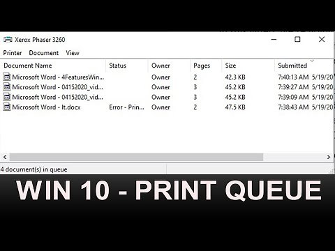 Win 10 - How To Clear The Print Queue
