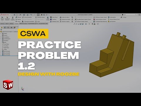 CSWA Practice Problem 1.2 Solution | SolidWorks Exam Guide
